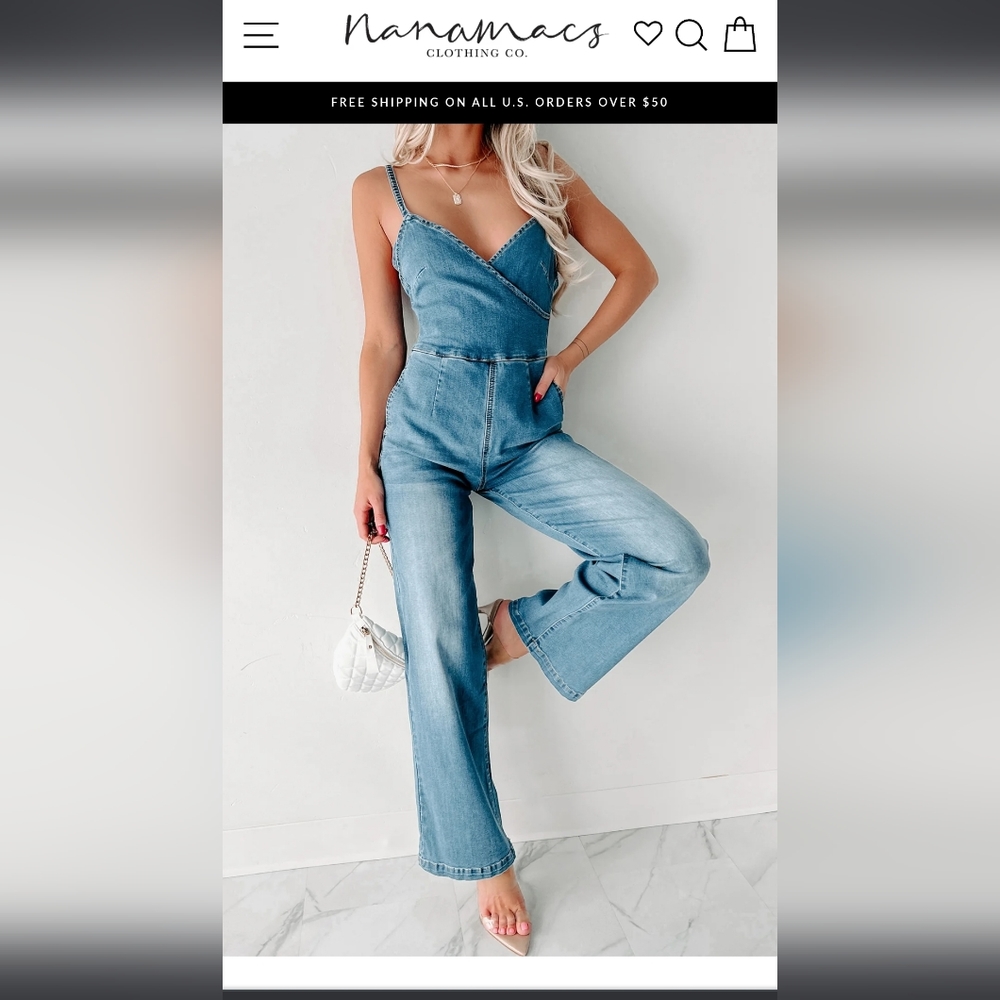 Litz by Uniq / NanaMacs - Any Day Wide Leg Denim Jumpsuit (M)